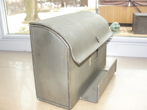 Reclaimed Metal Mailbox with Paper Holder - Picture 7 of 12