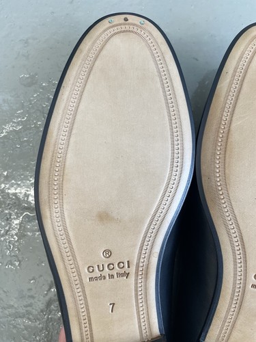 Authentic GUCCI MENS Jordaan Horsebit Black Leather Slip On Loafers Sz 7UK - Picture 11 of 14