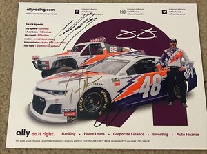 2019  #48 Ally/Darlington Throwback Hero Card  Signed Hendrick, Johnson, Knauss