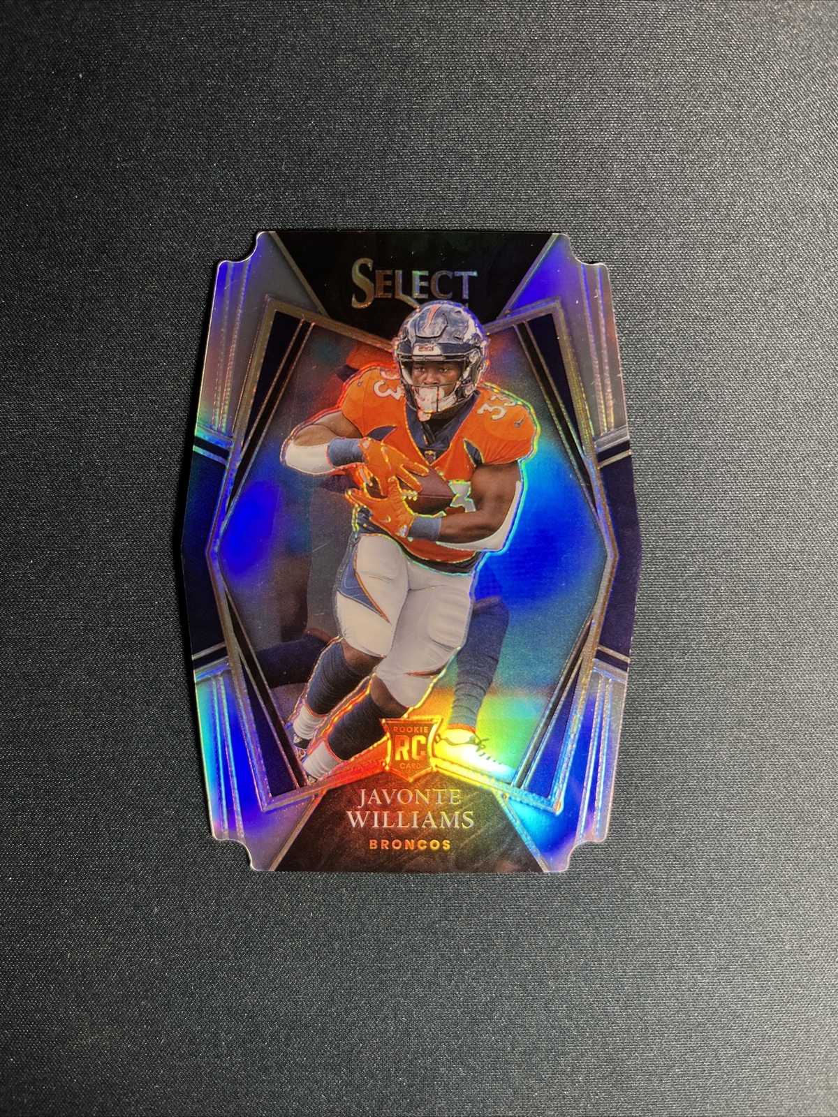 2021 Panini Select Javonte Williams Silver Prizm Die-cut Premier Level RC #157