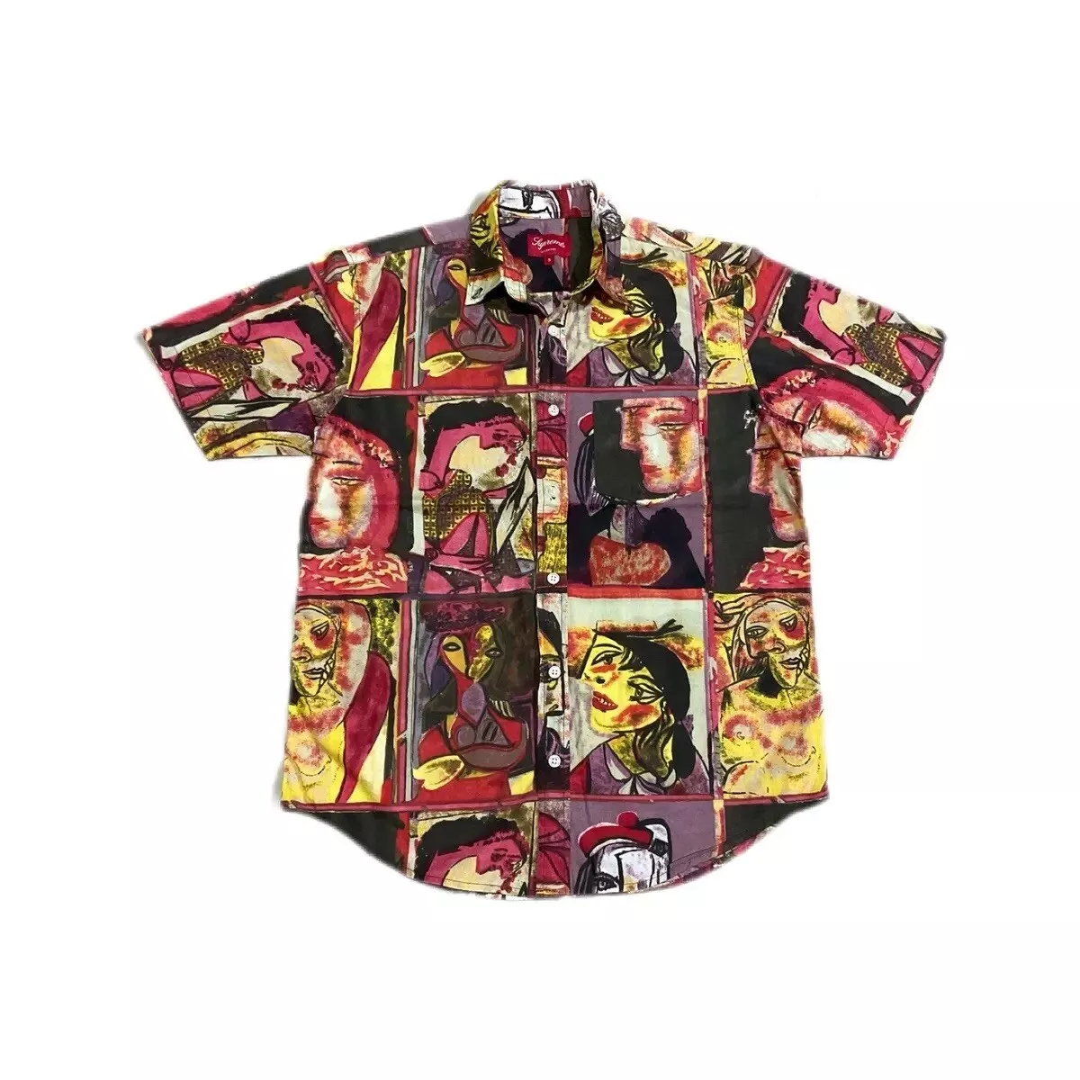 Supreme   Abstrait Picasso manches courtes boutonné   Taille L grand cubiste