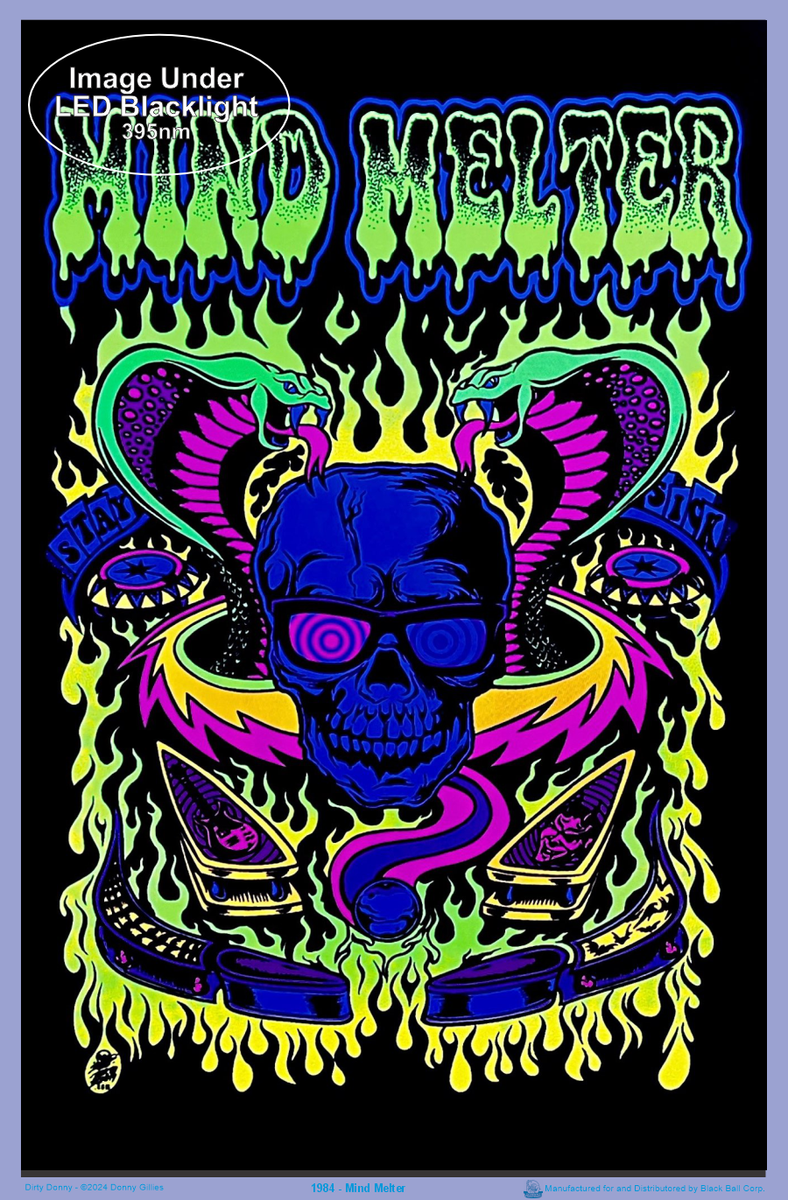 Mind Melter by Dirty Donny Blacklight Poster 23