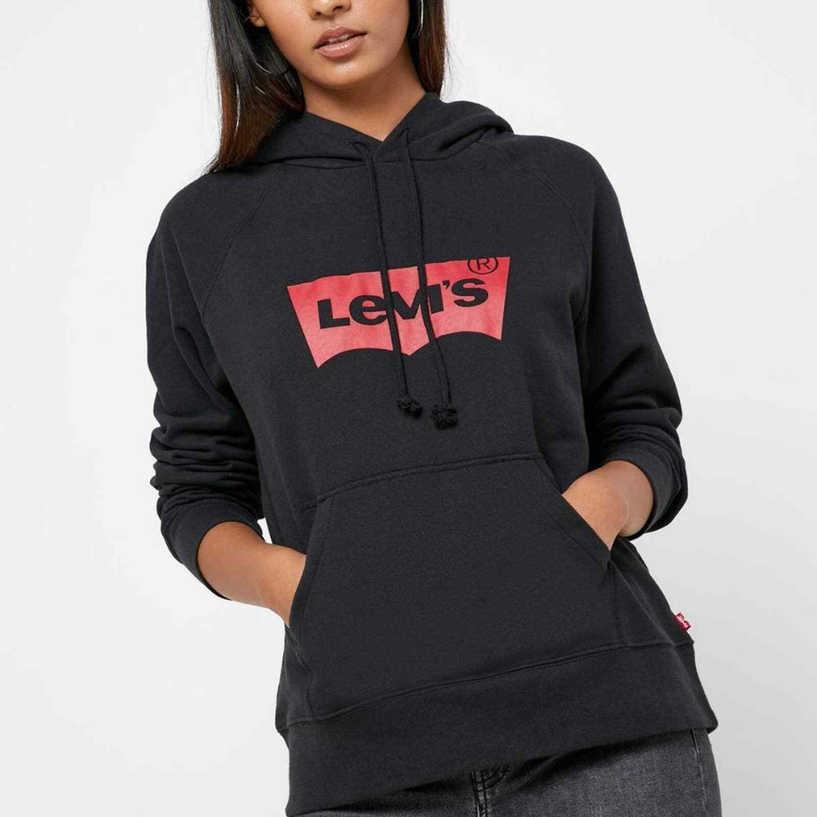 Levi Womenu0026#039;s Logo Hoodie Black Jacket XS | eBay