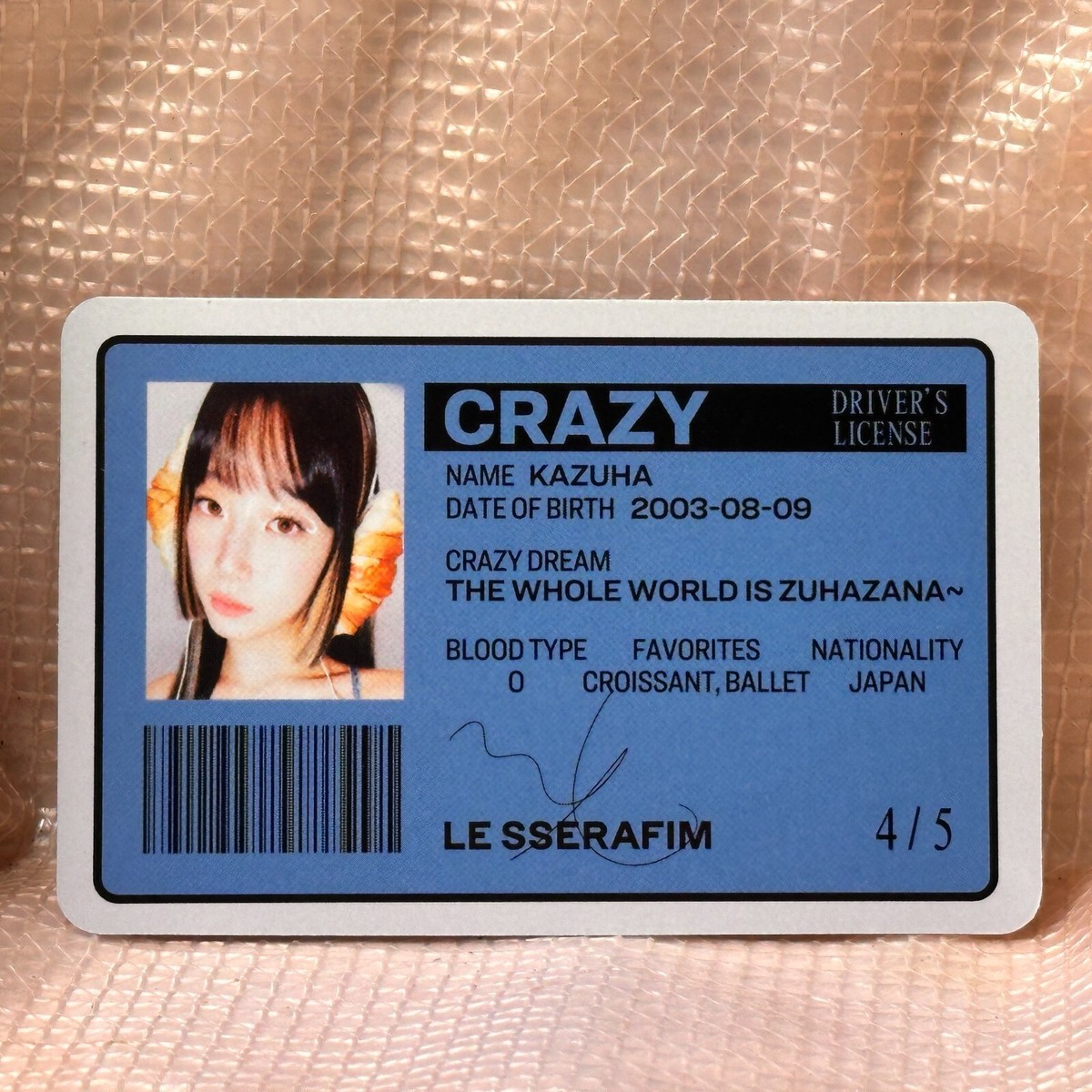 Kazuha Official Photocard Le Sserafim 4th Mini Album Crazy SOURCE