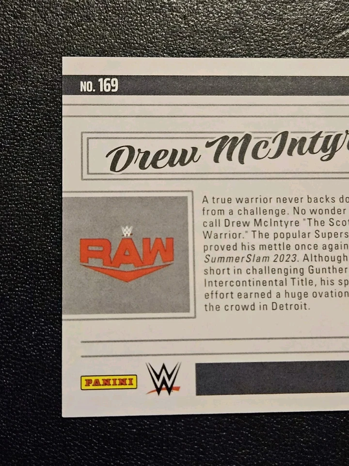 2023 Panini Chronicles Luminance WWE Drew McIntyre Blue Parallel /99 Wrestling - Image 4 of 4