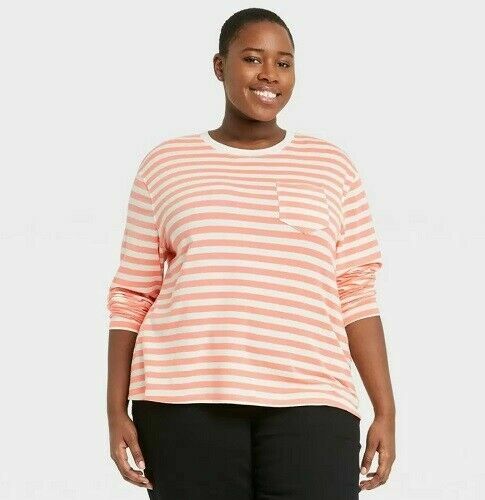 Striped Long Sleeve Pocket T-Shirt 