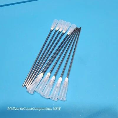 10 Long Blunt 16g 1.3mm ID Syringe Needles 10cm, Ink, Glue, Flux, Epoxy