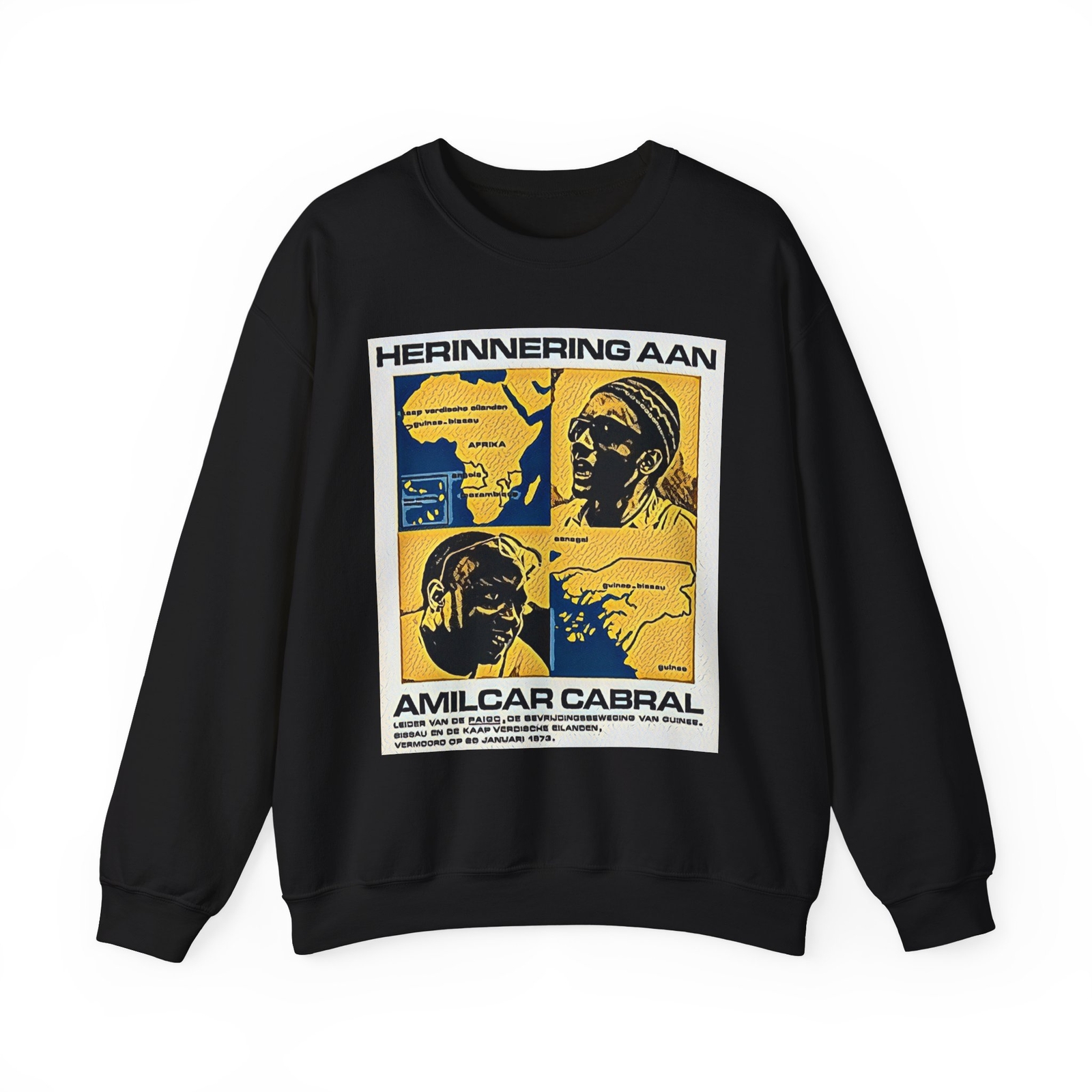 Amilcar Cabral Graphic Print Art LS Crew Unisex Heavy Blend™ Crewneck Sweatshirt
