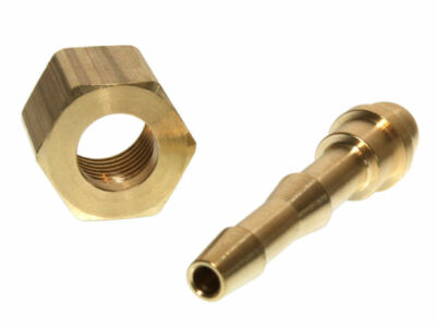 Tülle 4mm + Mutter 1/4 für Druckminderer Schutzgas Sauerstoff Argon Sticksoff