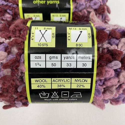 Lot of 3 New Sensations Confetti Purple Yarn #565 Bulky 50gr Each - Picture 4 of 5