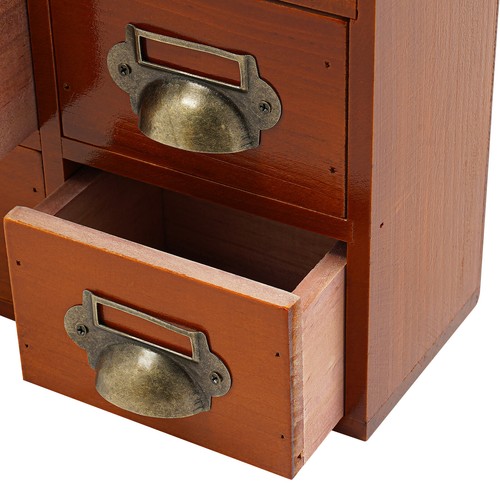 Drawers Storage Cabinet 16 Drawer Cabinet Wooden Medicine Cabinet Brown - Picture 19 of 20
