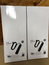 Lot Of 2 GE Jasco 6 Outlet Surge Protector, 15ft Extension Cord Black Brand New