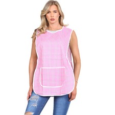 PACK OF 2 LADIES TABARD WOMEN APRON OVERALL KITCHEN CATERING CLEANING TABBARD