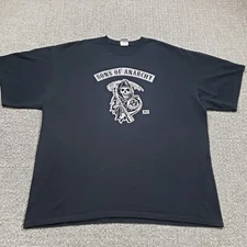 SONS OF ANARCHY Shirt Mens 2XL Black Grim Reaper Logo Biker TV Show Motorcycle