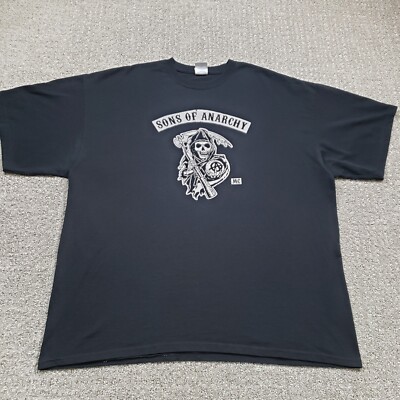 SONS OF ANARCHY Shirt Mens 2XL Black Grim Reaper Logo Biker TV Show Motorcycle