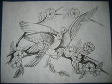 * TRI CHEM 7467 A LOVE BIRDS BIRD WATCHER Picture to Paint TRICHEM