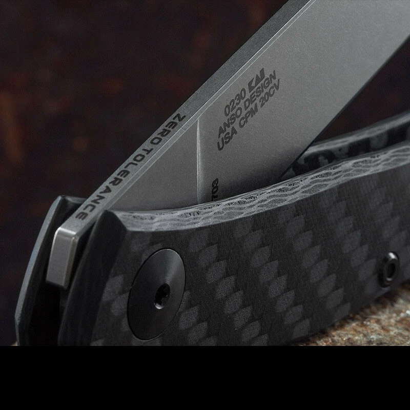 Couteau Zero Tolerance Slipjoint Lame Acier CPM-20CV Manche Fibre Carbone ZT0230 - Photo 2/4