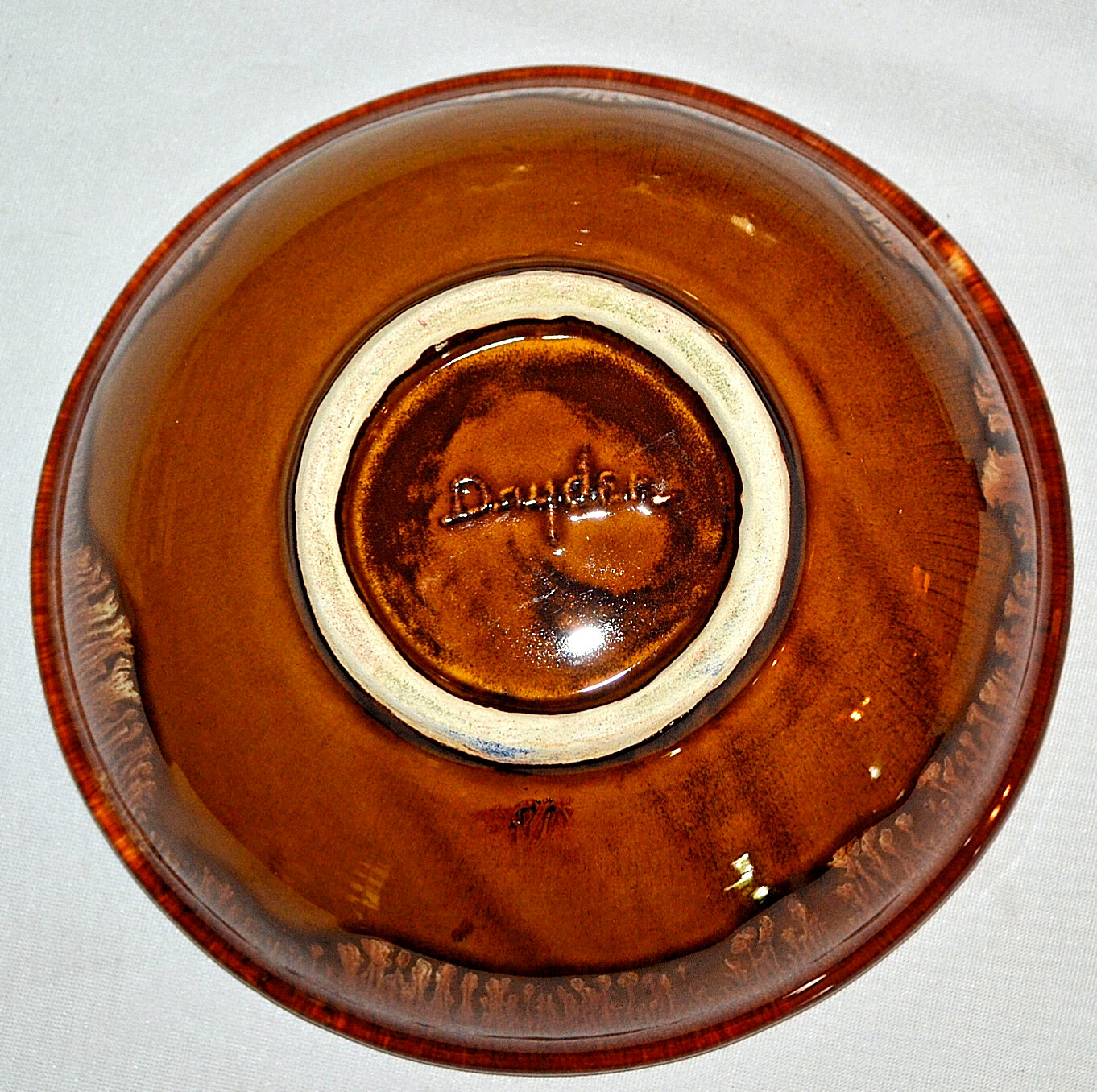 Dryden Ozark Frontier Ovenware Original FRONTIER BROWN & TEAL Glazed Soup Bowl