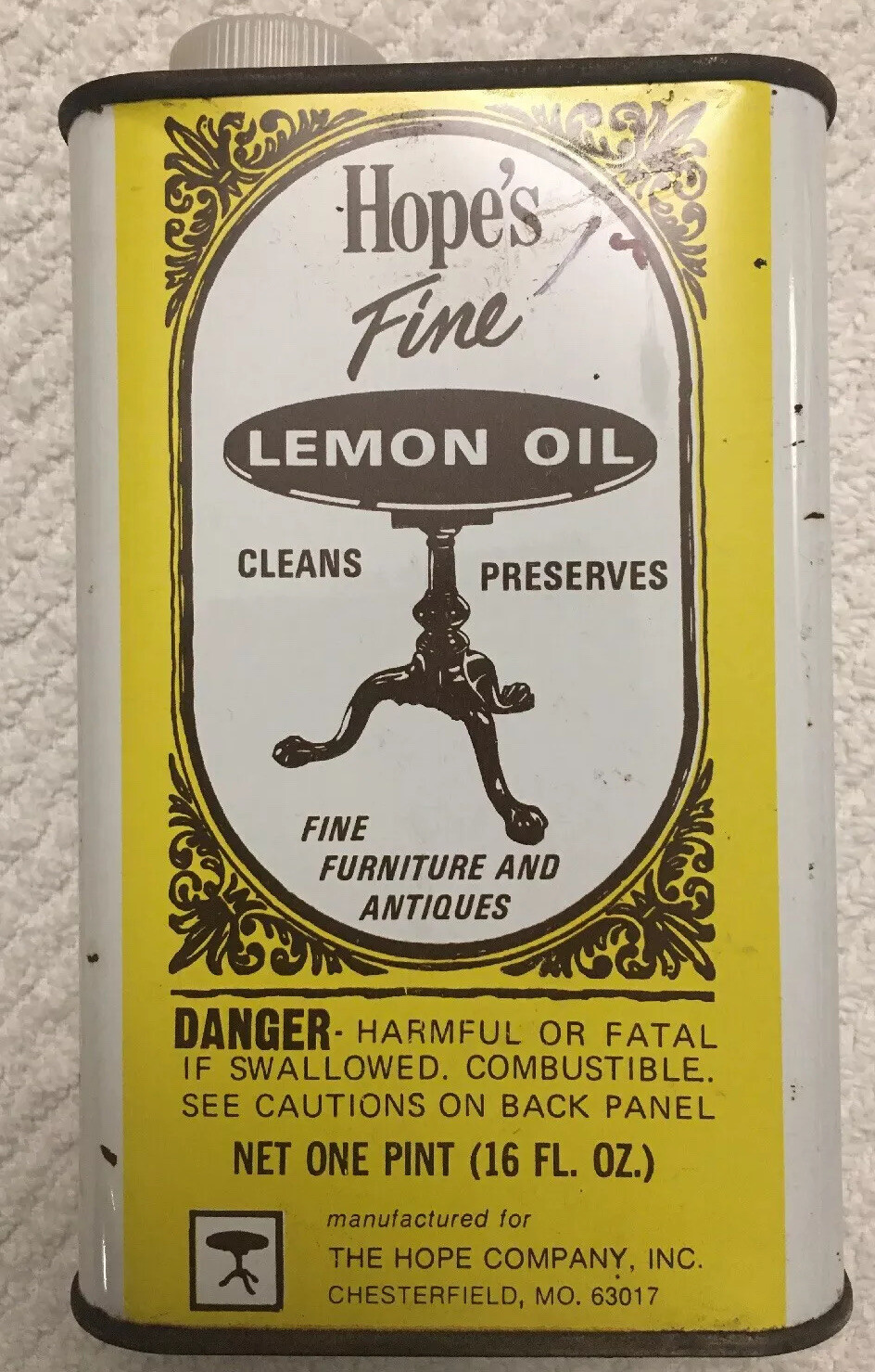 16 Fl. Oz. Lemon Oil Furniture Treatment, (HOPE’S LEMON OIL TREATMENT