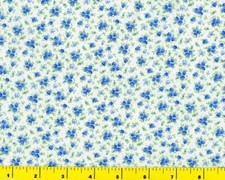 Small Blue Flowers on White By The Yard CFLBLU03455