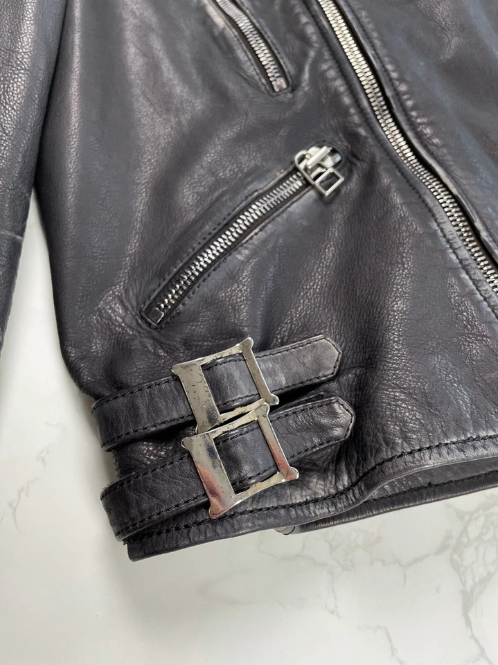 🔥80% DE DESCUENTO🔥[OFERTA] Chaqueta de cuero de motociclista Faith Connexion años 70 talla L Foto 4 de 4