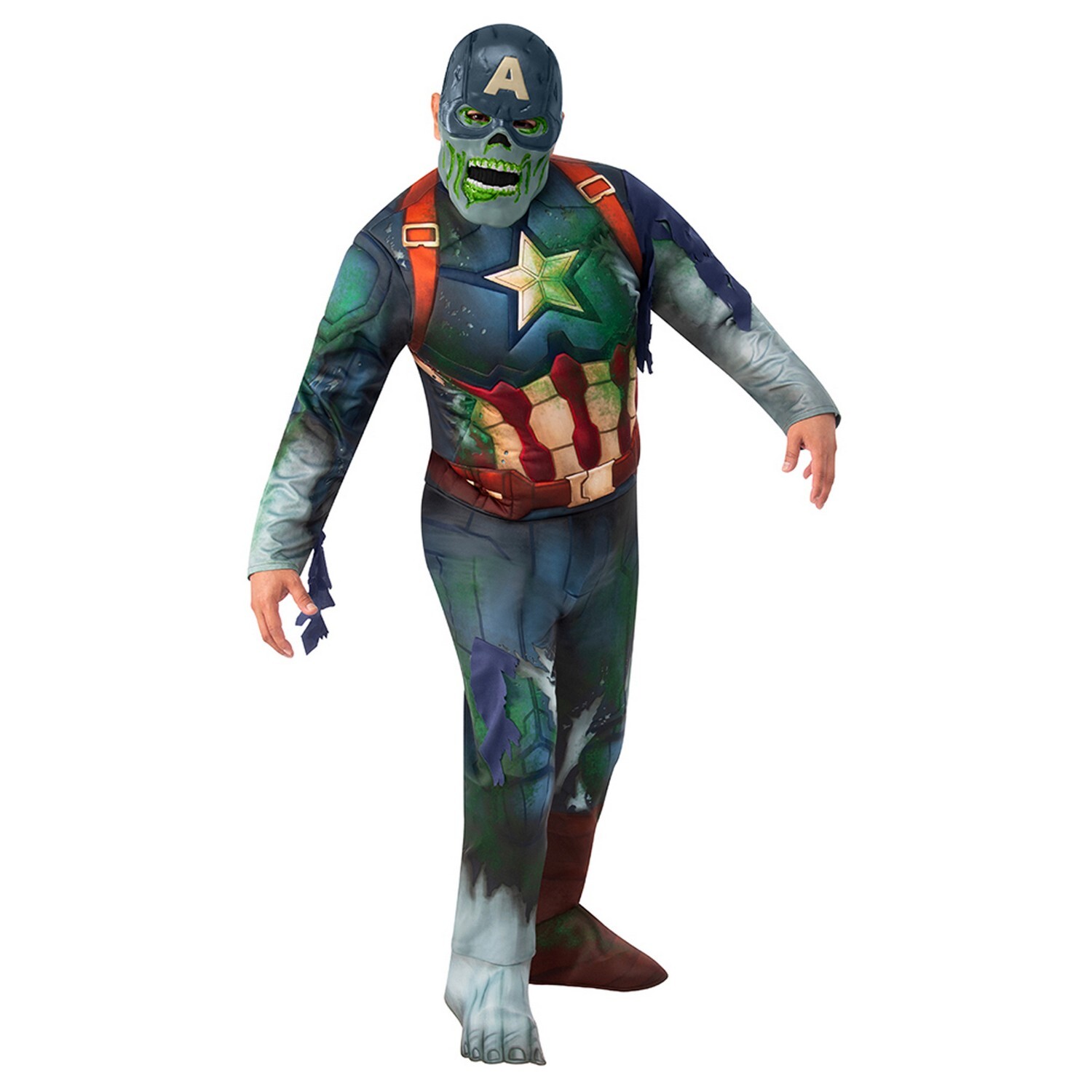 What If...? Disfraz Deluxe Capitán América Diseño Zombie para Adultos (BN5063)