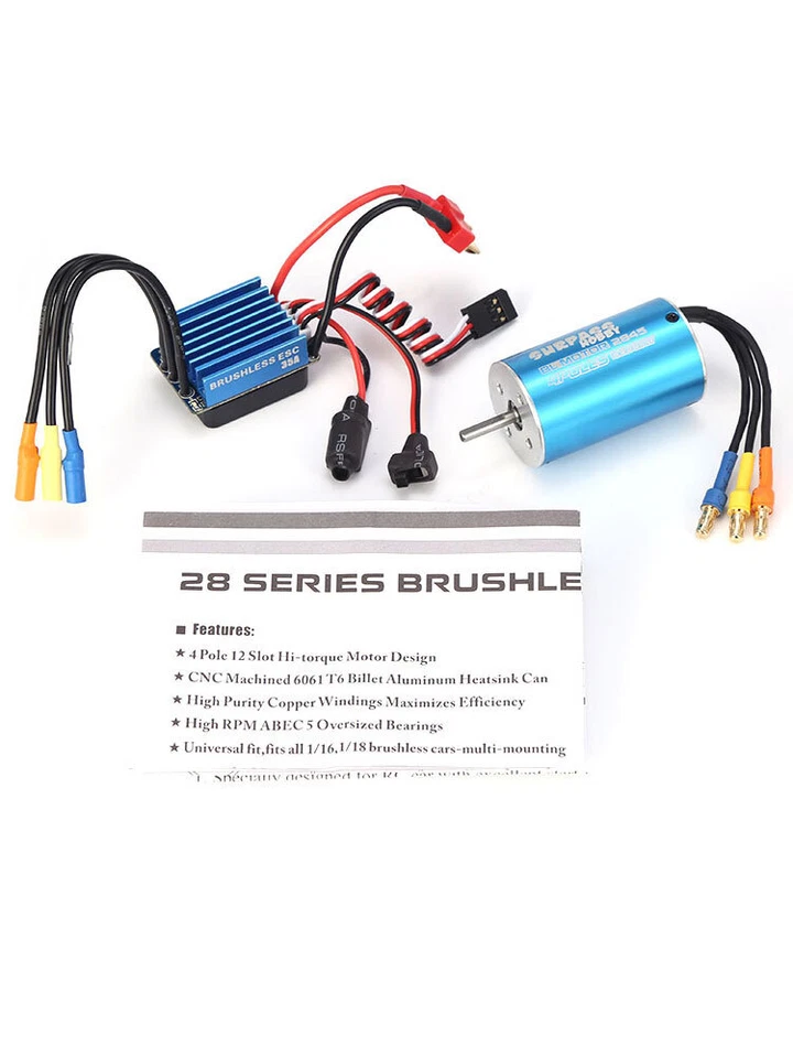 SURPASS HOBBY 2845 3930KV Sensorless Brushless Motor 35A ESC for HPI 1/18 RC Car - Image 2 of 4
