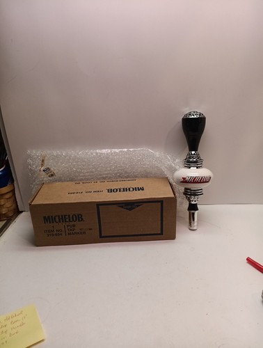 Michelob Beer 10" Pub Tap Marker Black White with Box #319-654 Vintage - Picture 5 of 11