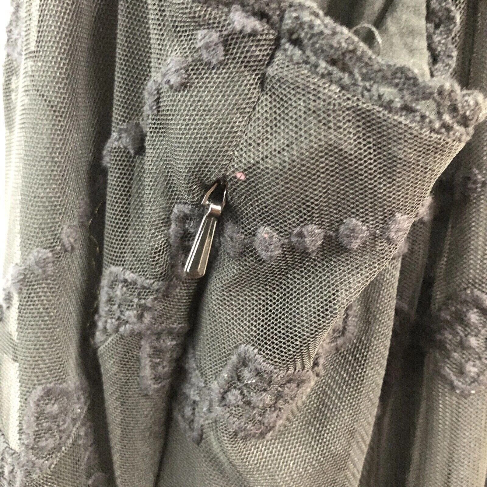 UNDERCOVER Maxi abito donna Victorias Secret pizzo ricamato trasparente taglia 6 nero tribale boho