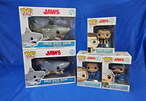 Jaws Funko Pop 5 Stück Brody 755, Hooper 756, Quint 757, Shark 758, Shark 579