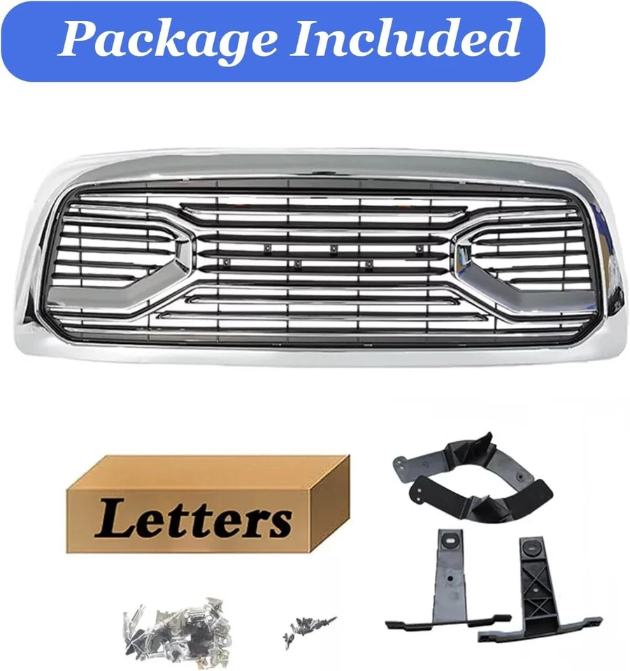 For 2013-2018 Dodge Ram 2500 3500 Front Upper Grille Mesh Bumper Grill W/Letters Foto 2 de 4