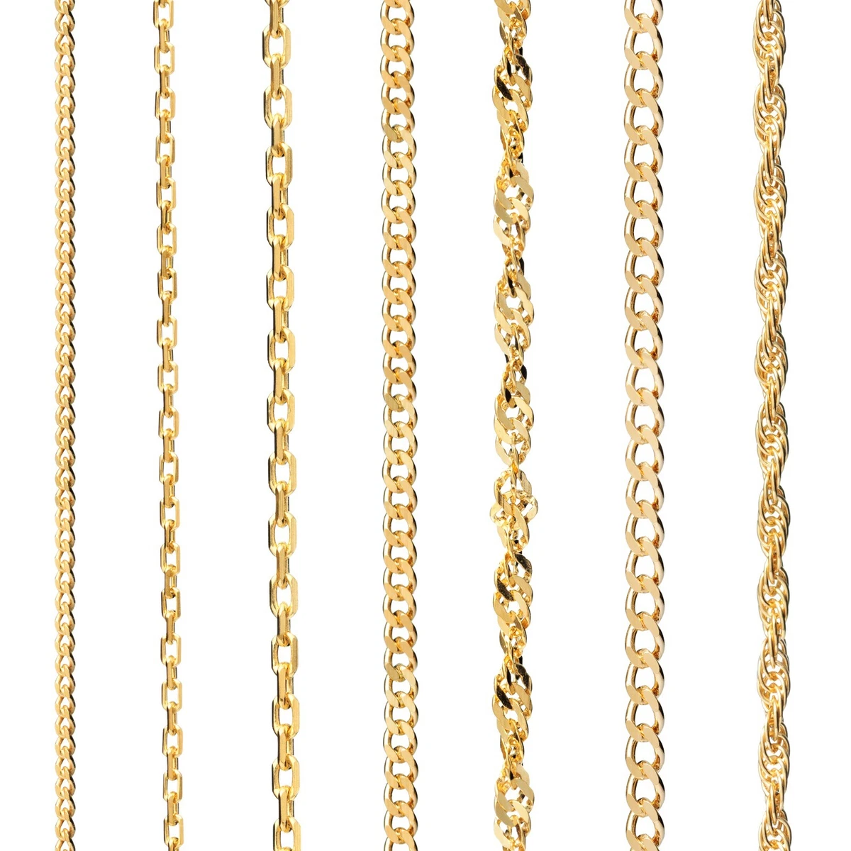 24K Gold and Silver chain necklace | Various styles to choose | Various  lengths