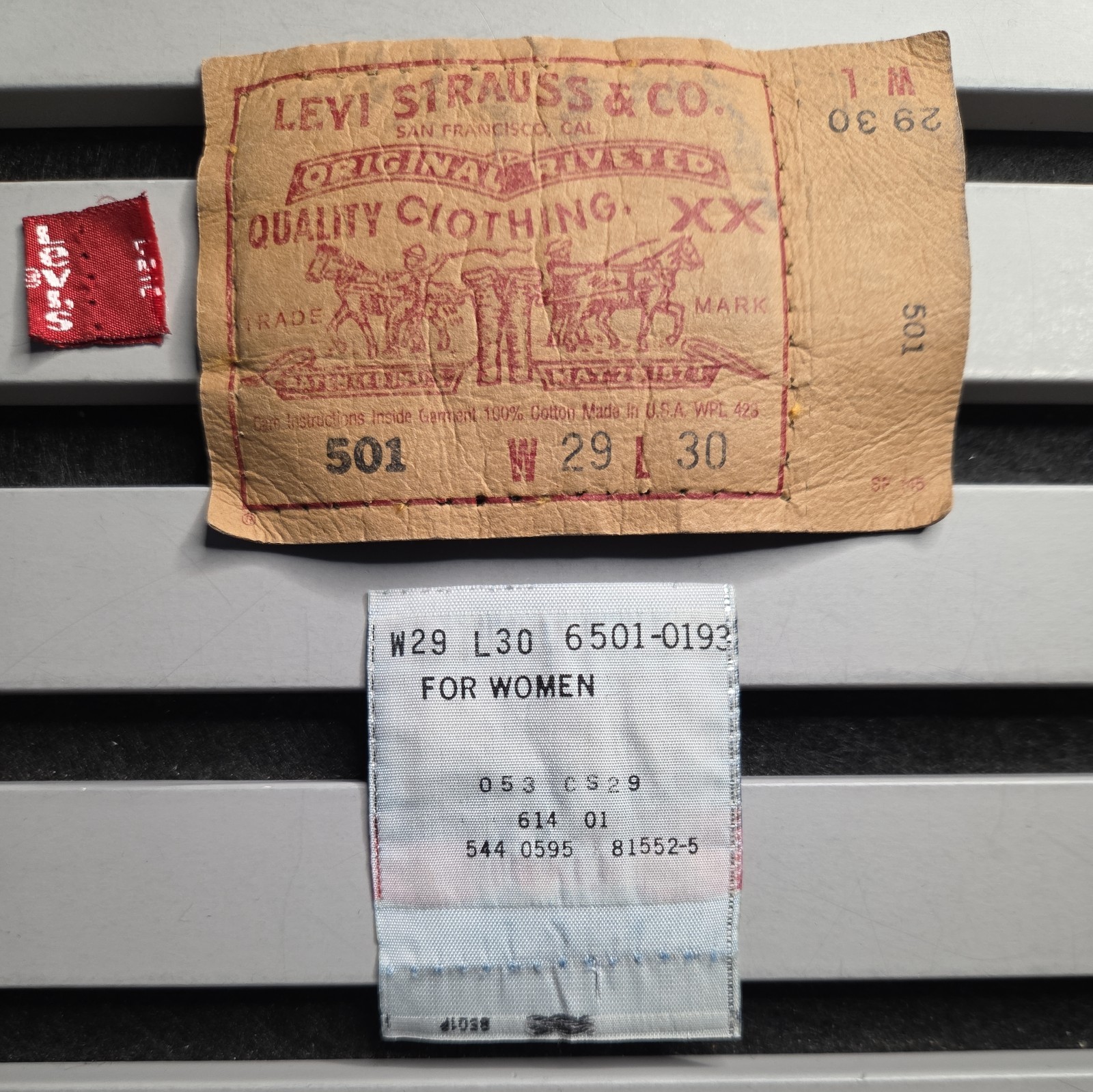 Vintage Levi's 501 Red Tab W29 L30 Replacement Patch Badge Label Denim Jeans L31