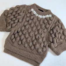 Simone Rocha PRL Puff Sleeve Cable Knit Cropp...