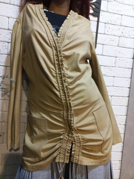 Damen Gianfranco Ferre Jacke Beige Leder 36 / S