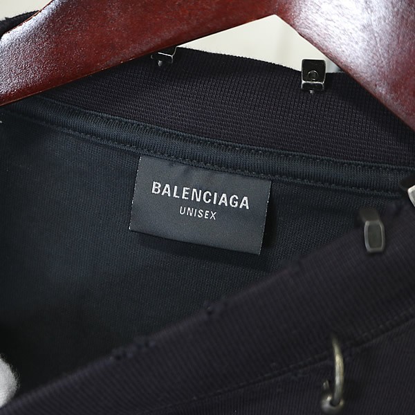 BALENCIAGA earrings T-shirt short sleeve men's size:L black thumbnail 5