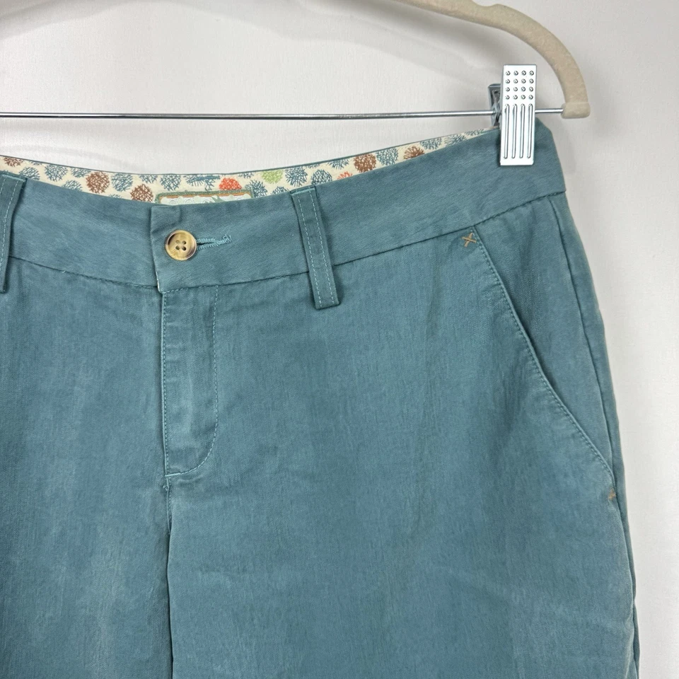 Bermuda Horny Toad feminina tamanho 4 azul-petróleo macia tencel ao ar livre costura interna 14” - Imagem 3 de 4