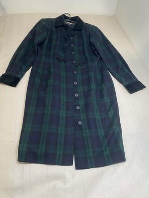 Vintage Brooks Brothers Women's Blackwatch Tartan Wool Coat Size 12. Read Desc.