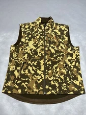 Duck Camp Vest Mens large Camouflage Full Zip Sleeveless Pockets Fleece