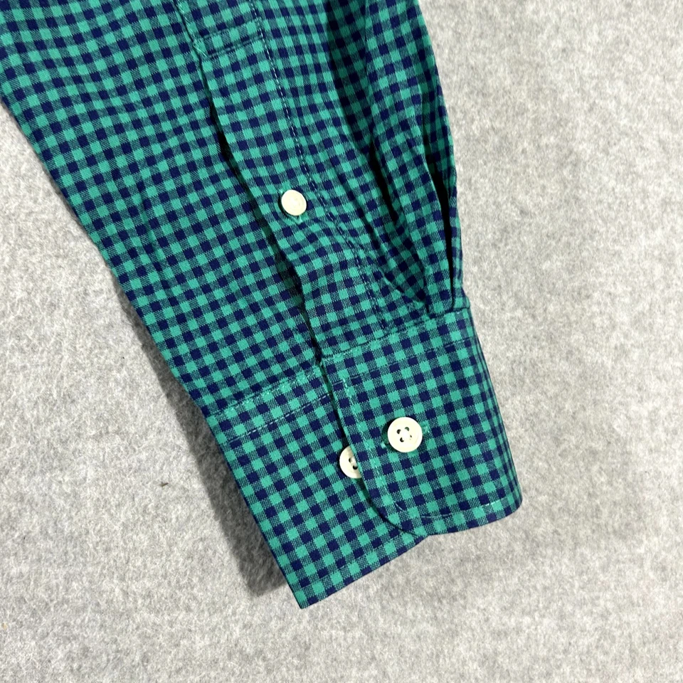 Camisa masculina xadrez verde manga longa lã e príncipe com botões M - Imagem 4 de 4