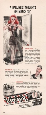 1942 Barbasol Shaving Cream Indianapolis Indiana IN Sexy Redhead Pinup Girl Ad
