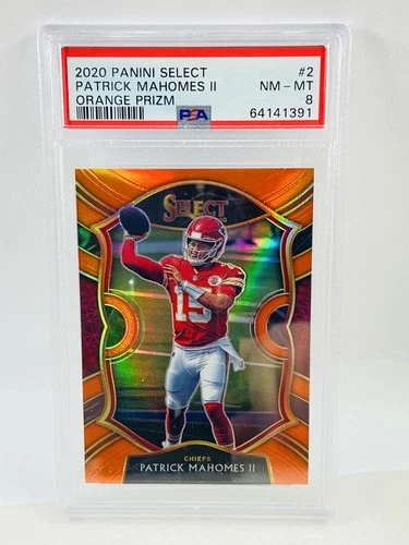 2020 Panini Select Patrick Mahomes II Concourse Orange #42/49 PSA 8