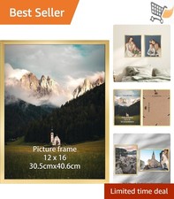 12x16 Gold Picture Frame Wall Mount for Photos Prints Art Home Decor