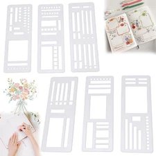6 Pack Handmade Flexible Planner Stencils, Reusable Templates for Journals, Cale