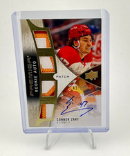 2023-24 Premier Hockey PRA-CZ Connor Zary Rookie Auto Patch /15 Flames