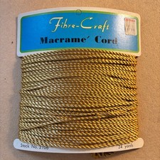 Macrame Cord Approx 16 Yds Vintage Gold Fibre-Craft Synthetic Retro Craft Supply
