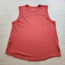 Eddie Bauer Tank Top L Heather Red Loose Fit Split Sides Active Athletic Flowy