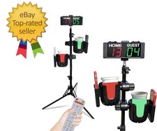 Electronic Cornhole Scoreboard Set with Drink Holders Remote Control