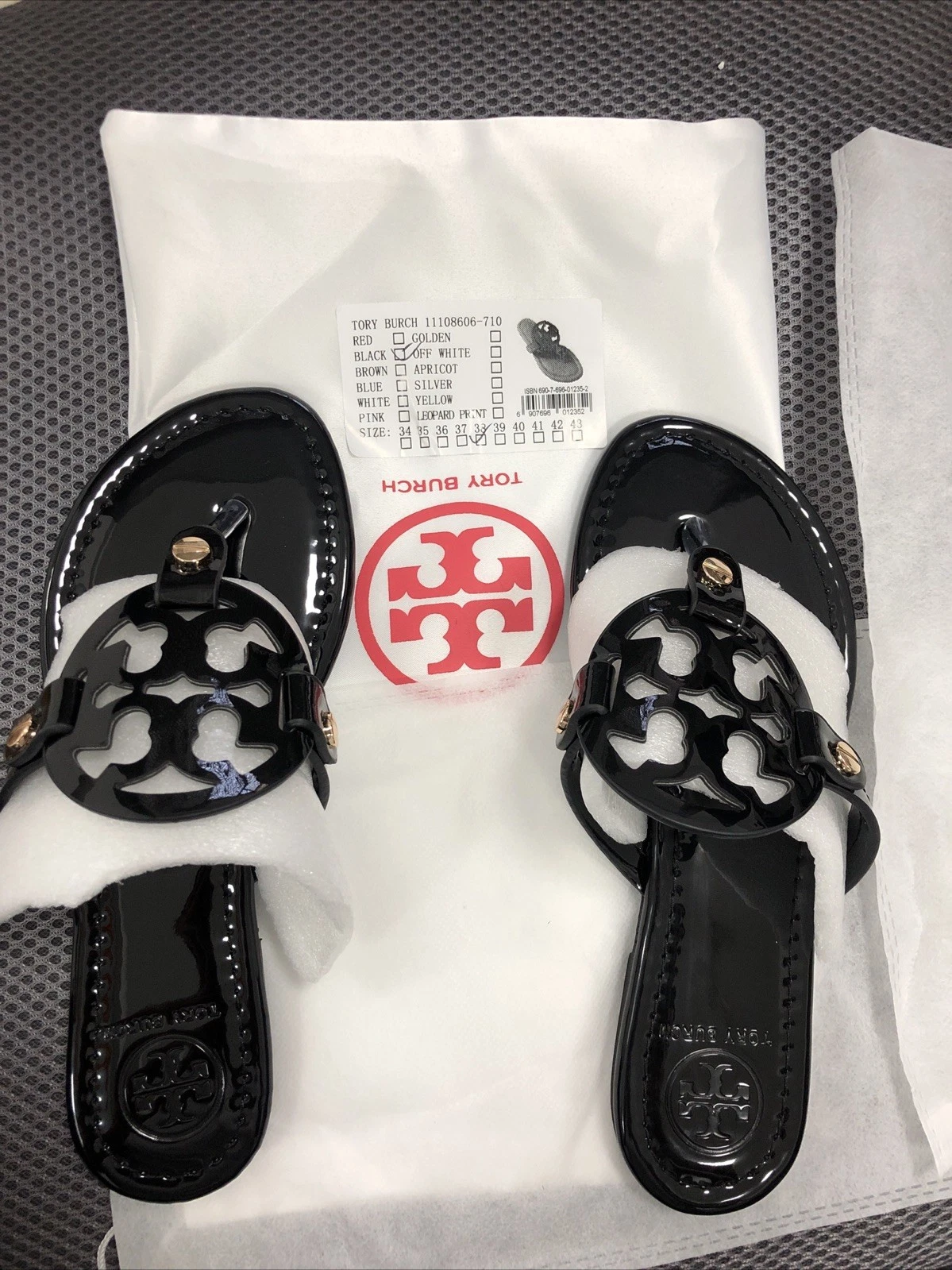Tory Burch Miller Black Patent Leather Sandals 38/US 7=UK 5
Opens in a new window or tab