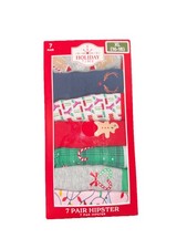 HOLIDAY TIME CHRISTMAS THEMED HIPSTERS 7 PACK PANTIES - WOMENS SIZE XL